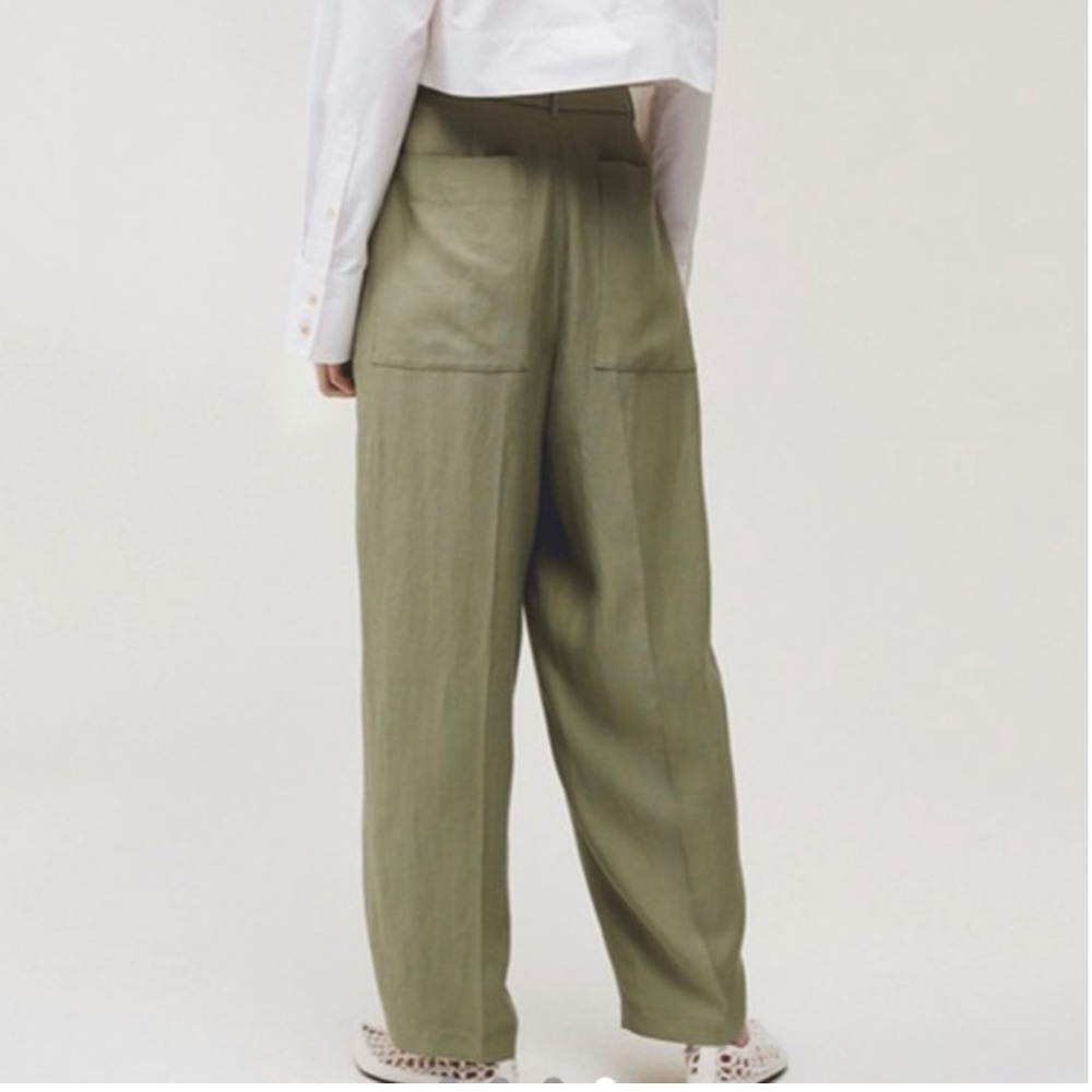 EUC WILFRED LE FOU NEWT GREEN LEONCE HIGH WAISTED BELTED TROUSER - Picture 4 of 7